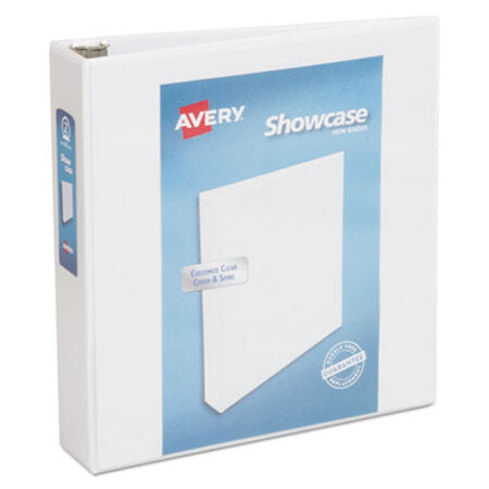 Avery® Showcase Economy View Binder with Round Rings, 3 Rings, 2" Capacity, 11 x 8.5, White