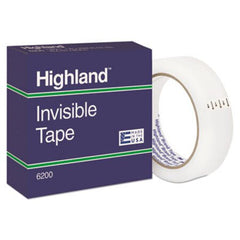 Highland™ Invisible Permanent Mending Tape, 3" Core, 1" x 72 yds, Clear