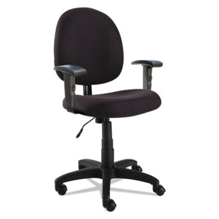 Alera® Alera Essentia Series Swivel Task Chair with Adjustable Arms, Supports up to 275 lbs, Black Seat/Black Back, Black Base