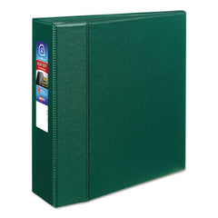 Avery® Heavy-Duty Non-View Binder with DuraHinge and Locking One Touch EZD Rings, 3 Rings, 4" Capacity, 11 x 8.5, Green