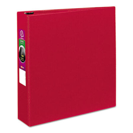 Avery® Durable Non-View Binder with DuraHinge and Slant Rings, 3 Rings, 2" Capacity, 11 x 8.5, Red