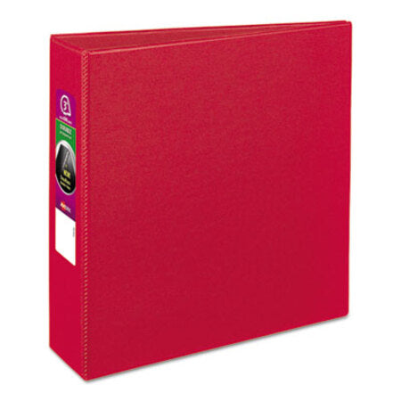 Avery® Durable Non-View Binder with DuraHinge and Slant Rings, 3 Rings, 3" Capacity, 11 x 8.5, Red