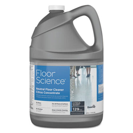 Diversey™ Floor Science Neutral Floor Cleaner Concentrate, Slight Scent, 1 gal Container