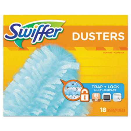 Swiffer® Refill Dusters, Dust Lock Fiber, 2" x 6", Light Blue, 18/Box, 4 Boxes/Carton