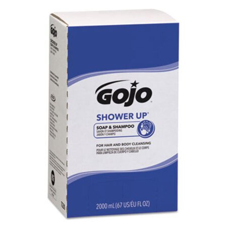 GOJO® SHOWER UP Soap and Shampoo, Pleasant Scent, 2,000 mL Refill, 4/Carton