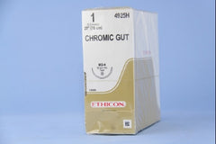 Suture with Needle Absorbable Uncoated Undyed Suture Chromic Gut Size 1 27 Inch Suture 1-Needle 36.4 mm Length 1/2 Circle Taper Point Needle