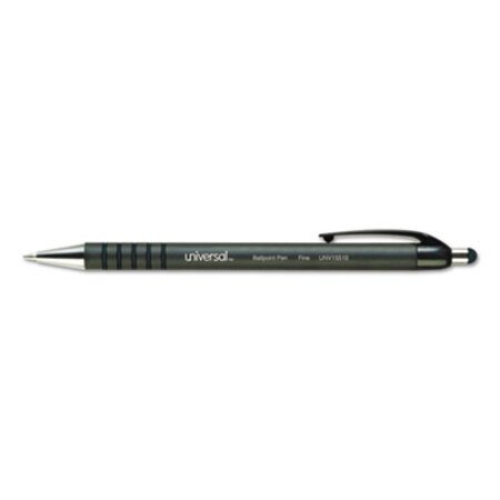 Universal™ Retractable Ballpoint Pen, Medium 1mm, Black Ink/Barrel, Dozen