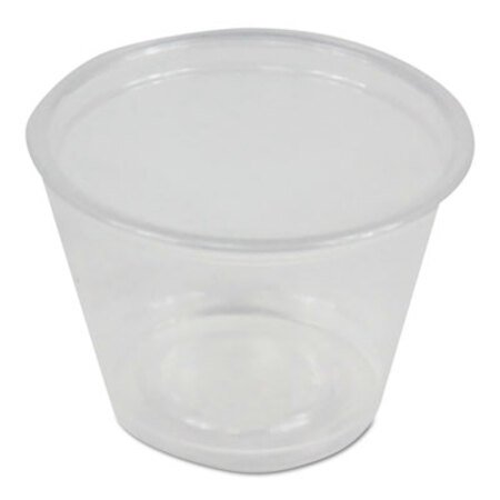 Boardwalk® Souffle/Portion Cups, 1 oz, Polypropylene, Clear, 20 Cups/Sleeve, 125 Sleeves/Carton