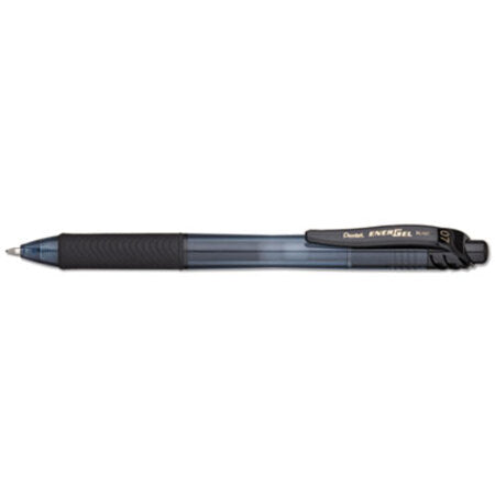 Pentel® EnerGel-X Retractable Gel Pen, 0.7 mm Metal Tip, Black Ink/Barrel, Dozen