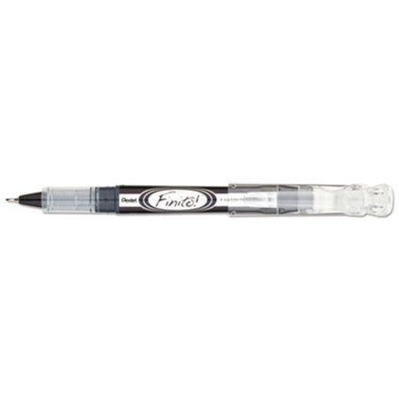 Pentel® Finito! Stick Porous Point Pen, Extra-Fine 0.4mm, Black Ink, Black/Silver Barrel