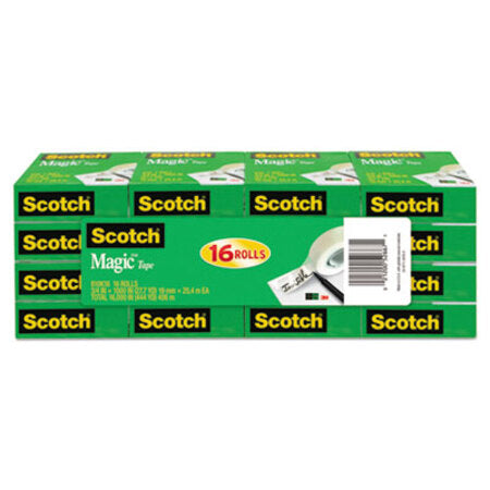 Scotch® Magic Tape Value Pack, 1" Core, 0.75" x 83.33 ft, Clear, 16/Pack