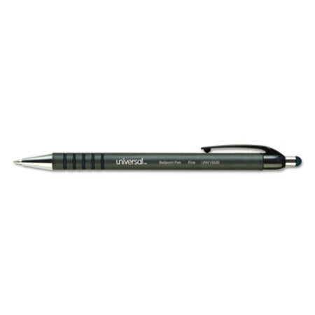 Universal™ Retractable Ballpoint Pen, Fine 0.7mm, Black Ink/Barrel, Dozen