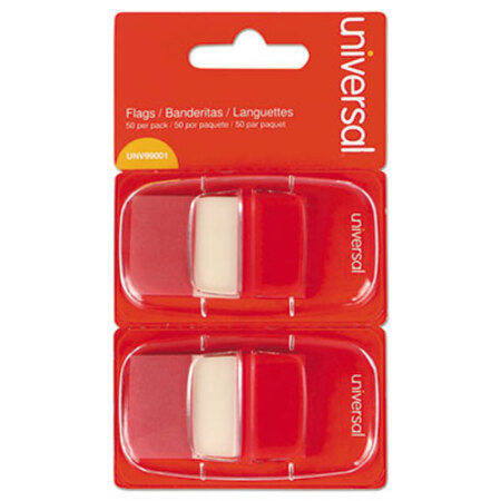 Universal® Page Flags, Red, 2 Dispensers of 50 Flags/Pack