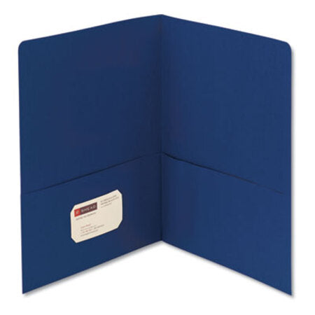 Smead® Two-Pocket Folder, Textured Paper, Dark Blue, 25/Box
