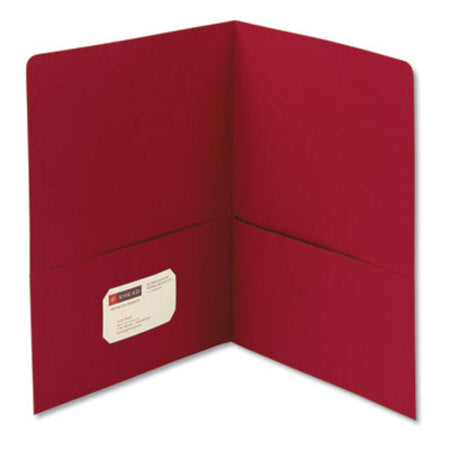 Smead® Two-Pocket Folder, Textured Paper, Red, 25/Box