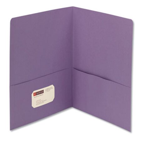 Smead® Two-Pocket Folder, Textured Paper, Lavender, 25/Box