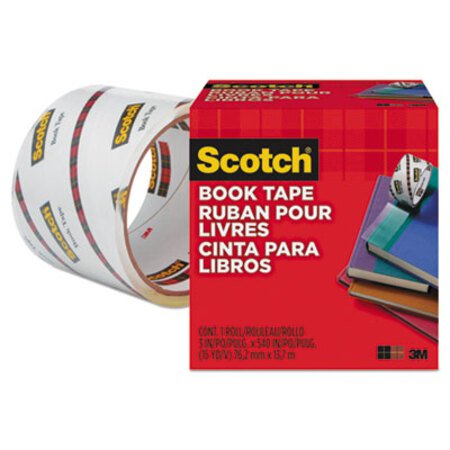 Scotch® Book Tape, 3" Core, 3" x 15 yds, Clear