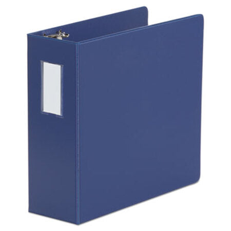 Universal® Deluxe Non-View D-Ring Binder with Label Holder, 3 Rings, 4" Capacity, 11 x 8.5, Royal Blue