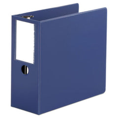 Universal® Deluxe Non-View D-Ring Binder with Label Holder, 3 Rings, 5" Capacity, 11 x 8.5, Royal Blue