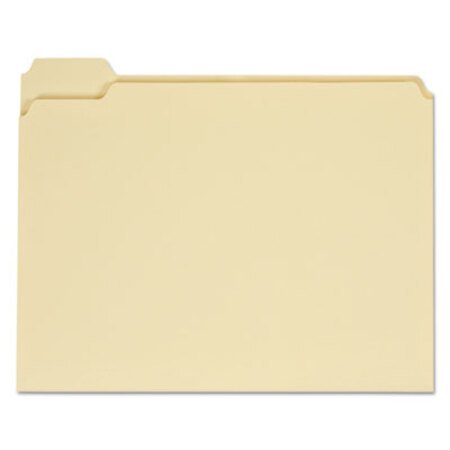 Universal® Top Tab Manila File Folders, 1/5-Cut Tabs, Assorted Positions, Letter Size, 11 pt. Manila, 100/Box