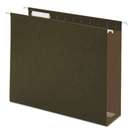 Universal® Box Bottom Hanging File Folders, Letter Size, 1/5-Cut Tab, Standard Green, 25/Box