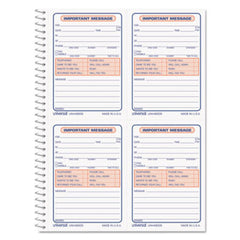 Universal® Wirebound Message Books, 5.5 x 3.19, Two-Part Carbonless, 200-Set Book