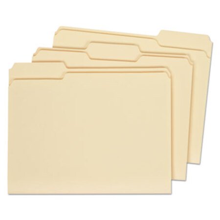 Universal® Double-Ply Top Tab Manila File Folders, 1/3-Cut Tabs, Letter Size, 100/Box