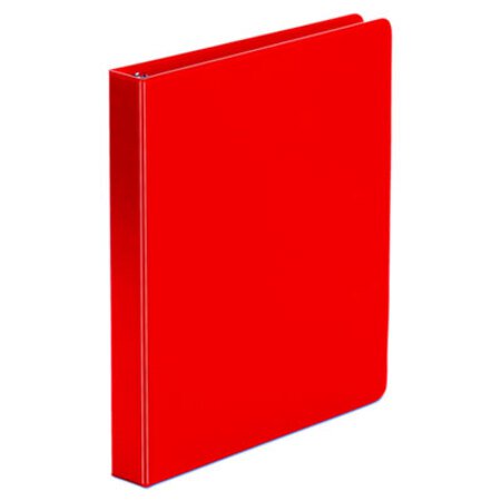 Universal® Economy Non-View Round Ring Binder, 3 Rings, 1" Capacity, 11 x 8.5, Red