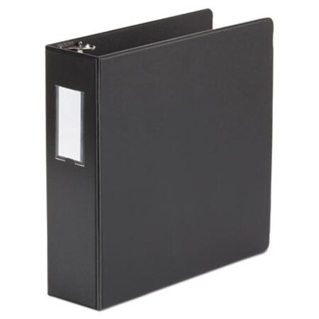 Universal® Economy Non-View Round Ring Binder, 3 Rings, 3" Capacity, 11 x 8.5, Black