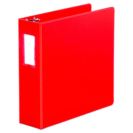 Universal® Economy Non-View Round Ring Binder, 3 Rings, 3" Capacity, 11 x 8.5, Red