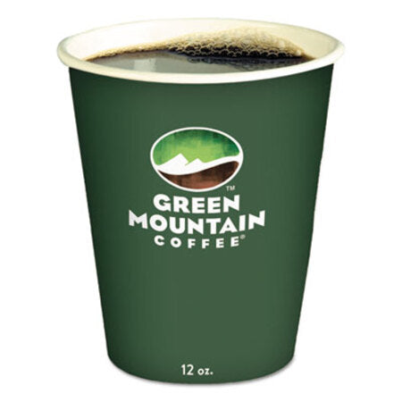 Green Mountain Coffee® Eco-Friendly Paper Hot Cups, 12oz, Green Mountain Design, Multi, 50/Pack