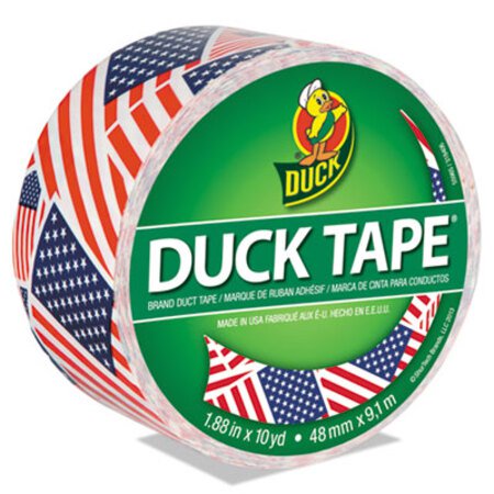 Duck® Colored Duct Tape, 3" Core, 1.88" x 10 yds, Red/White/Blue US Flag