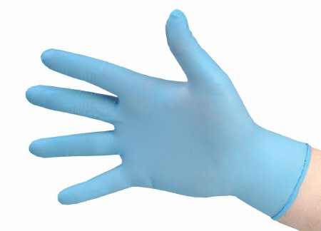 Tidi Products Exam Glove TidiShield® Medium NonSterile Latex Extended Cuff Length Fully Textured Blue Chemo Tested - M-312673-3463 - Case of 500