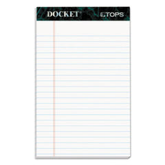 TOPS™ Docket Ruled Perforated Pads, Narrow Rule, 5 x 8, White, 50 Sheets, 12/Pack