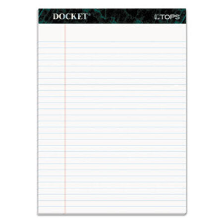 TOPS™ Docket Ruled Perforated Pads, Wide/Legal Rule, 8.5 x 11.75, Whit ...