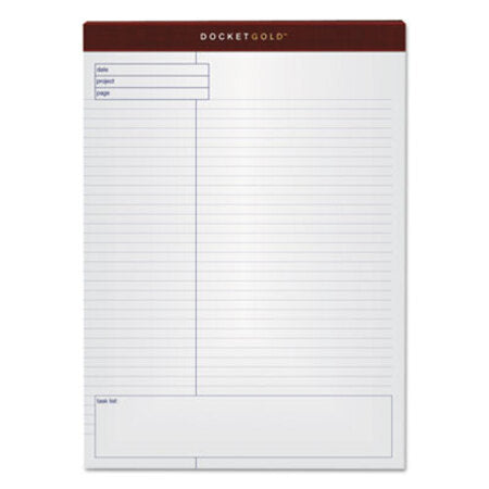 TOPS™ Docket Gold Planning Pad, Project Notes/Quadrille Rule, 8.5 x 11.75, 40 Sheets, 4/Pack