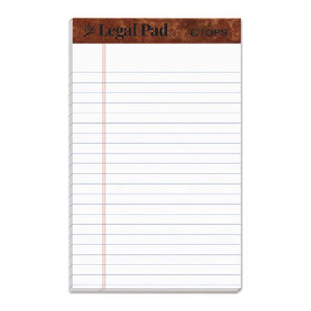 TOPS™ "The Legal Pad" Perforated Pads, Narrow Rule, 5 x 8, White, 50 Sheets, Dozen