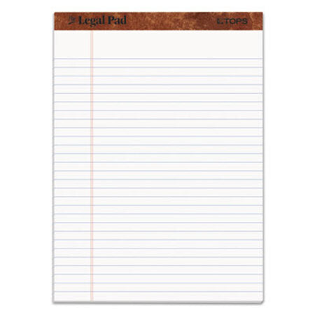 TOPS™ "The Legal Pad" Ruled Pads, Wide/Legal Rule, 8.5 x 11.75, White, 50 Sheets, Dozen