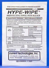 Fisher Scientific HYPE-WIPES® Surface Disinfectant Premoistened Wipe 100 Count Individual Packet Disposable Bleach Scent NonSterile - M-313239-4016 - Case of 100