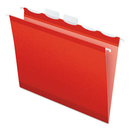 Pendaflex® Ready-Tab Colored Reinforced Hanging Folders, Letter Size, 1/5-Cut Tab, Red, 25/Box