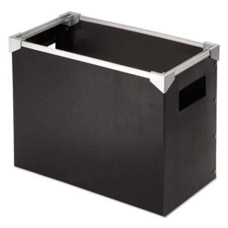 Pendaflex® Poly Desktop File Box, Letter Files, 13" x 6.25" x 9.5", Black/Silver