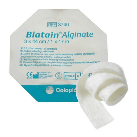 Coloplast Alginate Dressing Biatain® 17-1/2 Inch Length Rope Calcium Alginate / CMC (carboxymethylcellulose) Sterile