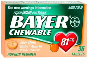 Bayer Pain Relief Bayer® 81 mg Strength Aspirin Chewable Tablet 36 per Box