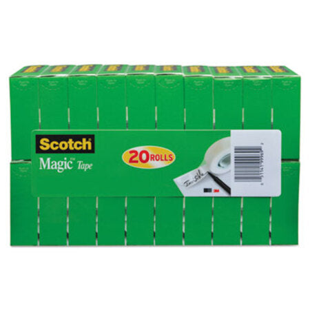 Scotch® Magic Tape Value Pack, 1" Core, 0.75" x 83.33 ft, Clear, 20/Pack