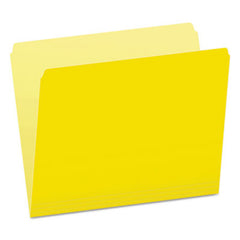 Pendaflex® Colored File Folders, Straight Tab, Letter Size, Yellowith Light Yellow, 100/Box