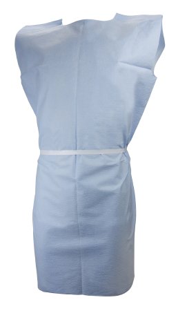 Patient Exam Gown McKesson Medium Blue Disposable