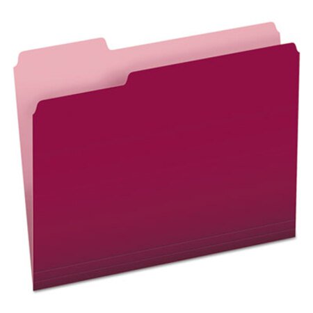 Pendaflex® Colored File Folders, 1/3-Cut Tabs, Letter Size, Burgundy/Light Burgundy, 100/Box
