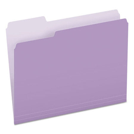 Pendaflex® Colored File Folders, 1/3-Cut Tabs, Letter Size, Lavender/Light Lavender, 100/Box