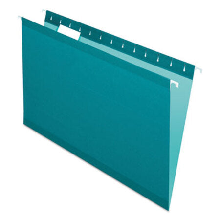 Pendaflex® Colored Reinforced Hanging Folders, Legal Size, 1/5-Cut Tab, Teal, 25/Box