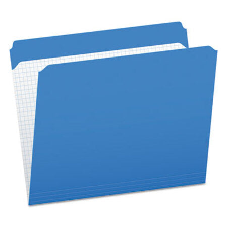 Pendaflex® Double-Ply Reinforced Top Tab Colored File Folders, Straight Tab, Letter Size, Blue, 100/Box